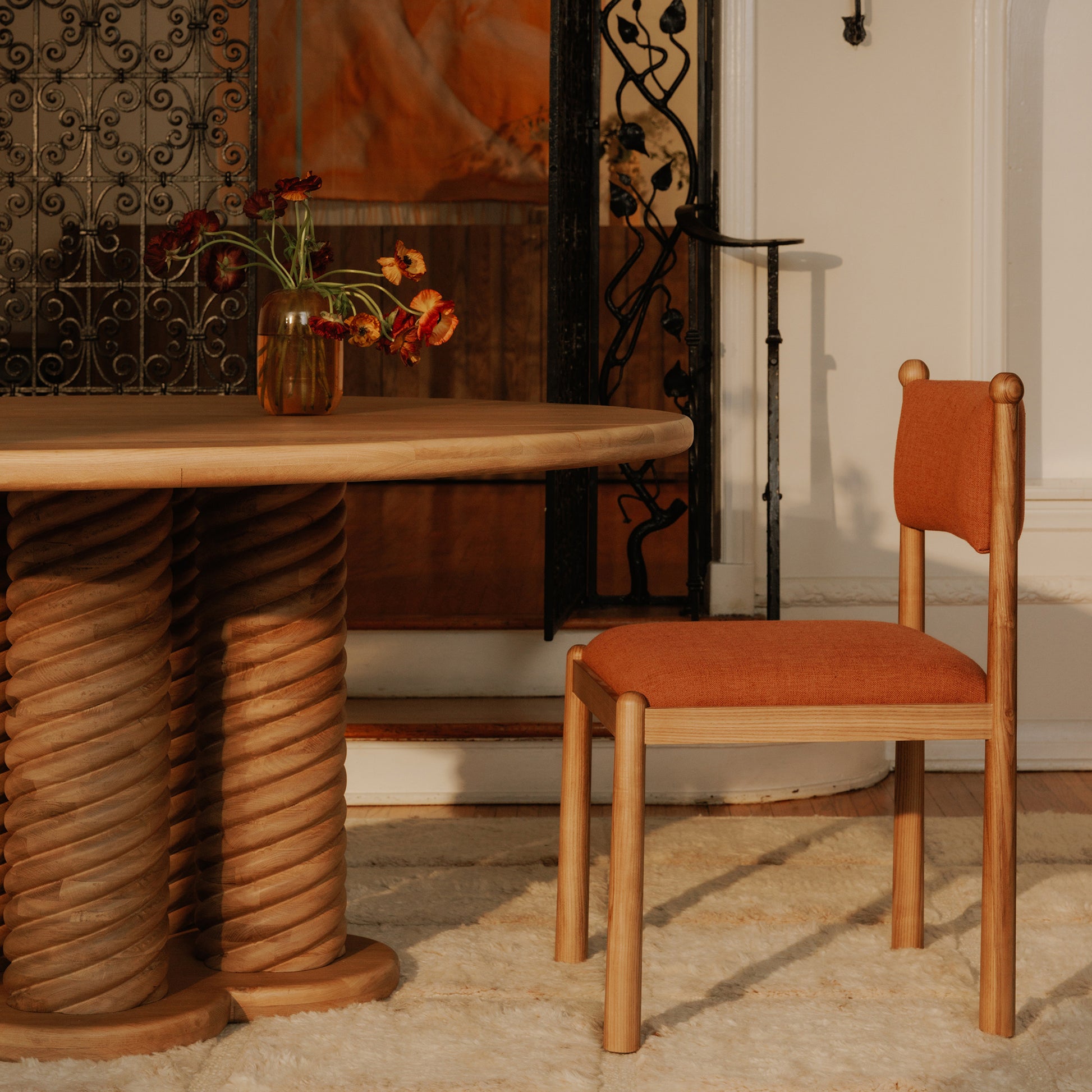 Villetta Dining Chair Deep Pink - Set Of Two by Moe's Home Collection - view 2