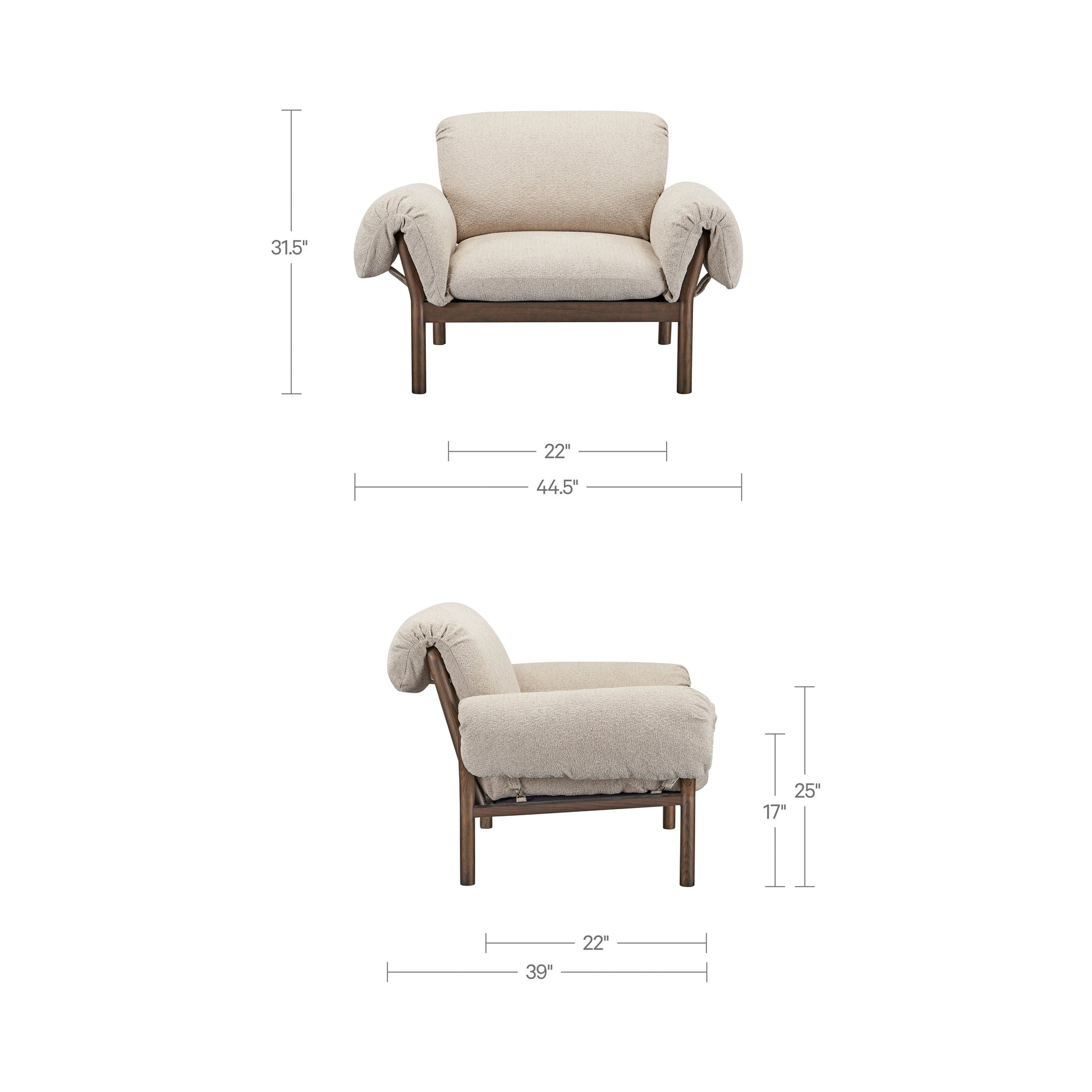 Cardero Lounge Chair Beige by Moe's Home Collection - view 5