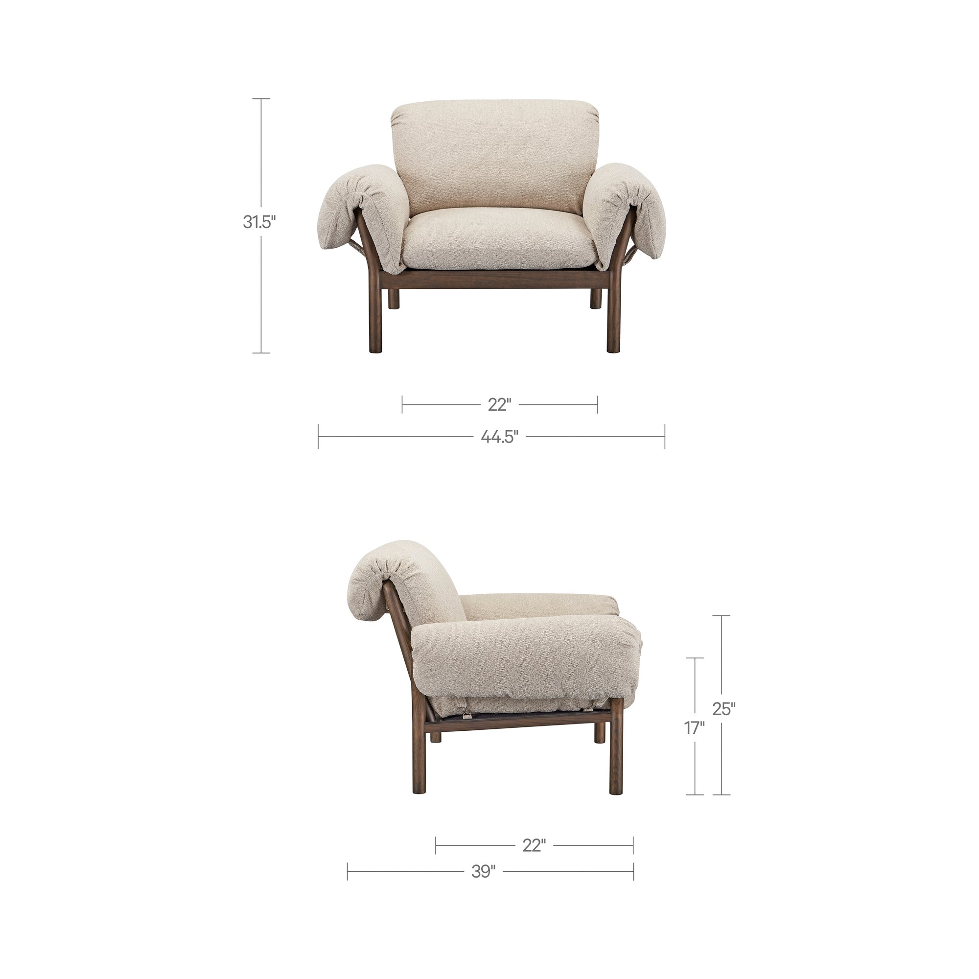 Cardero Lounge Chair Beige by Moe's Home Collection - view 5