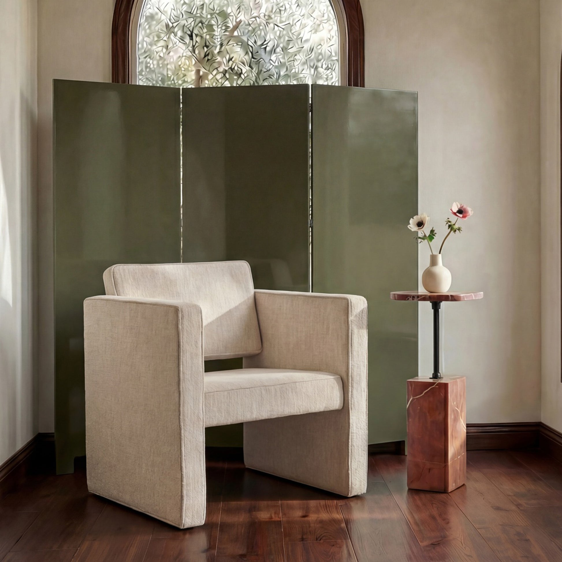 Garbo Screen Deep Olive Lacquer by Moe's Home Collection - view 2
