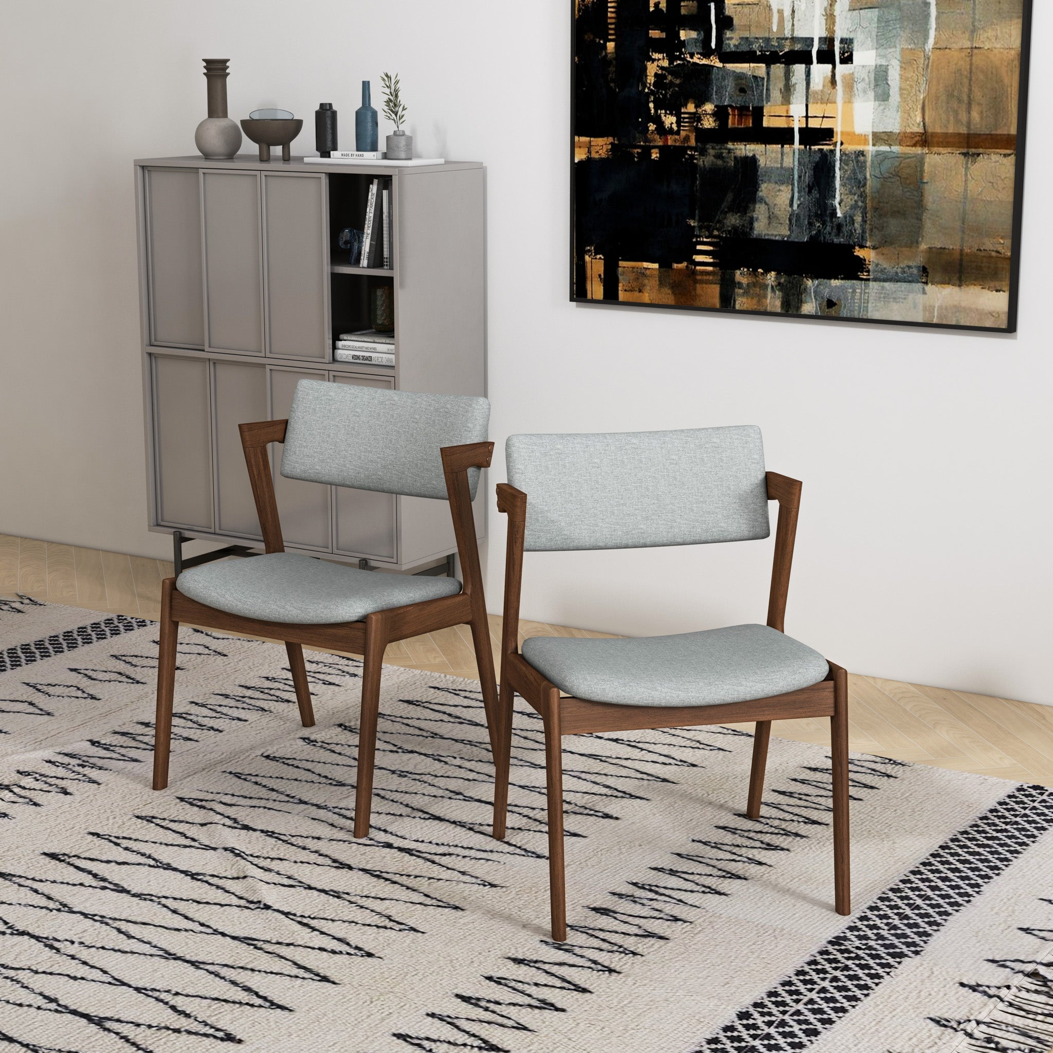 Edwin Light Gray Fabric Dining Chair