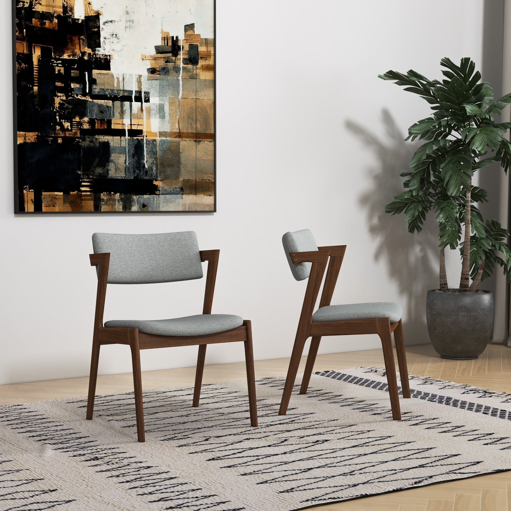 Edwin Light Gray Fabric Dining Chair