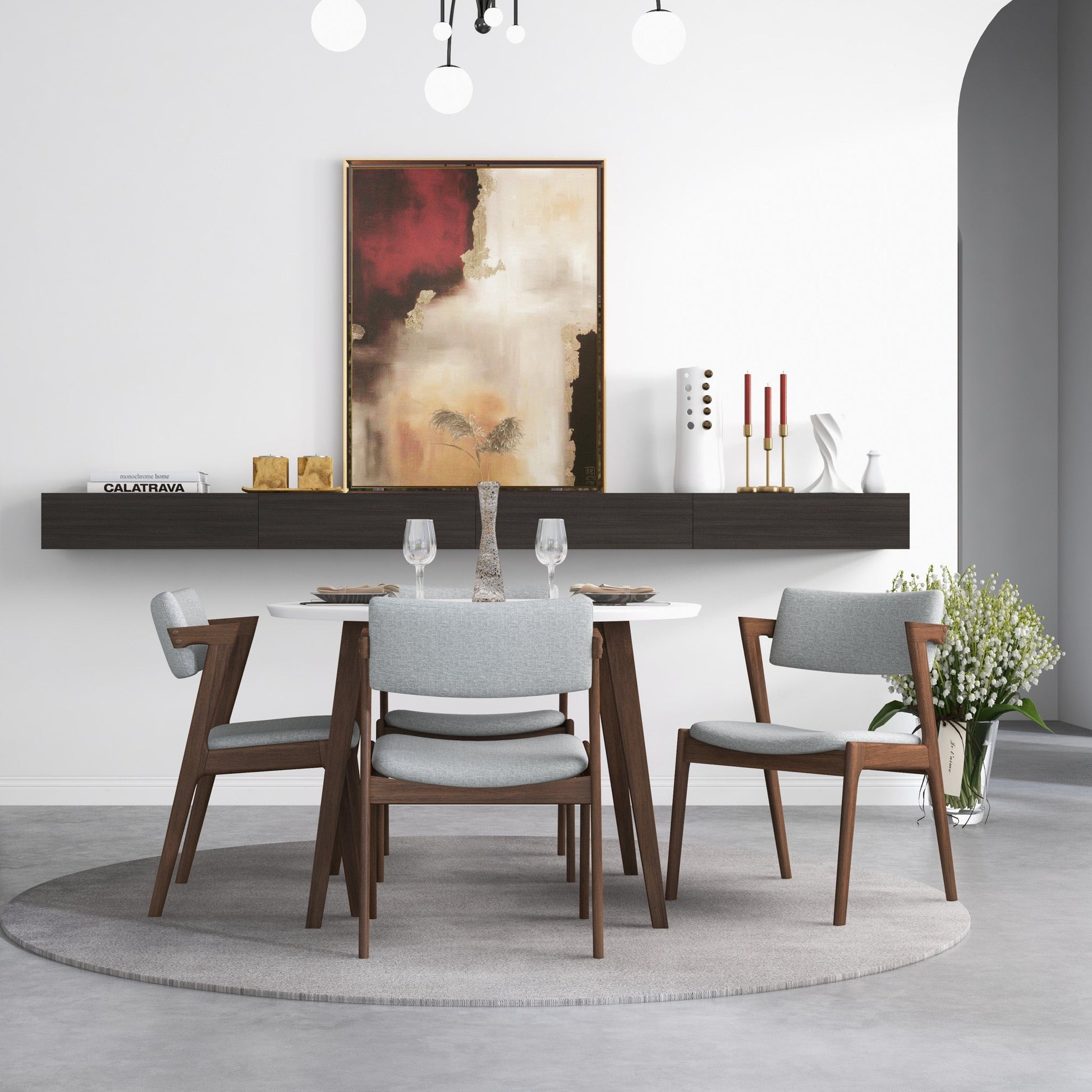 Edwin Light Gray Fabric Dining Chair