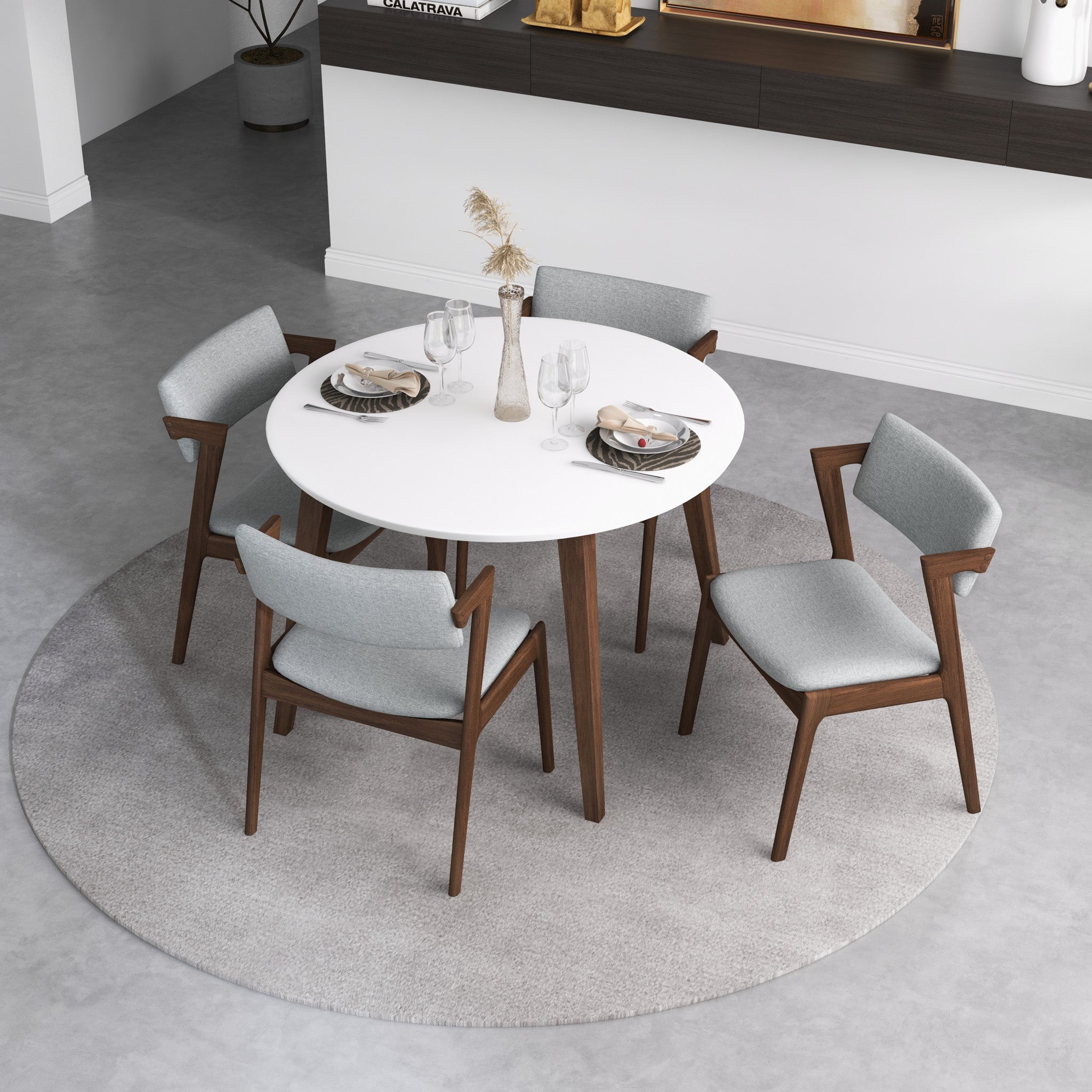 Edwin Light Gray Fabric Dining Chair
