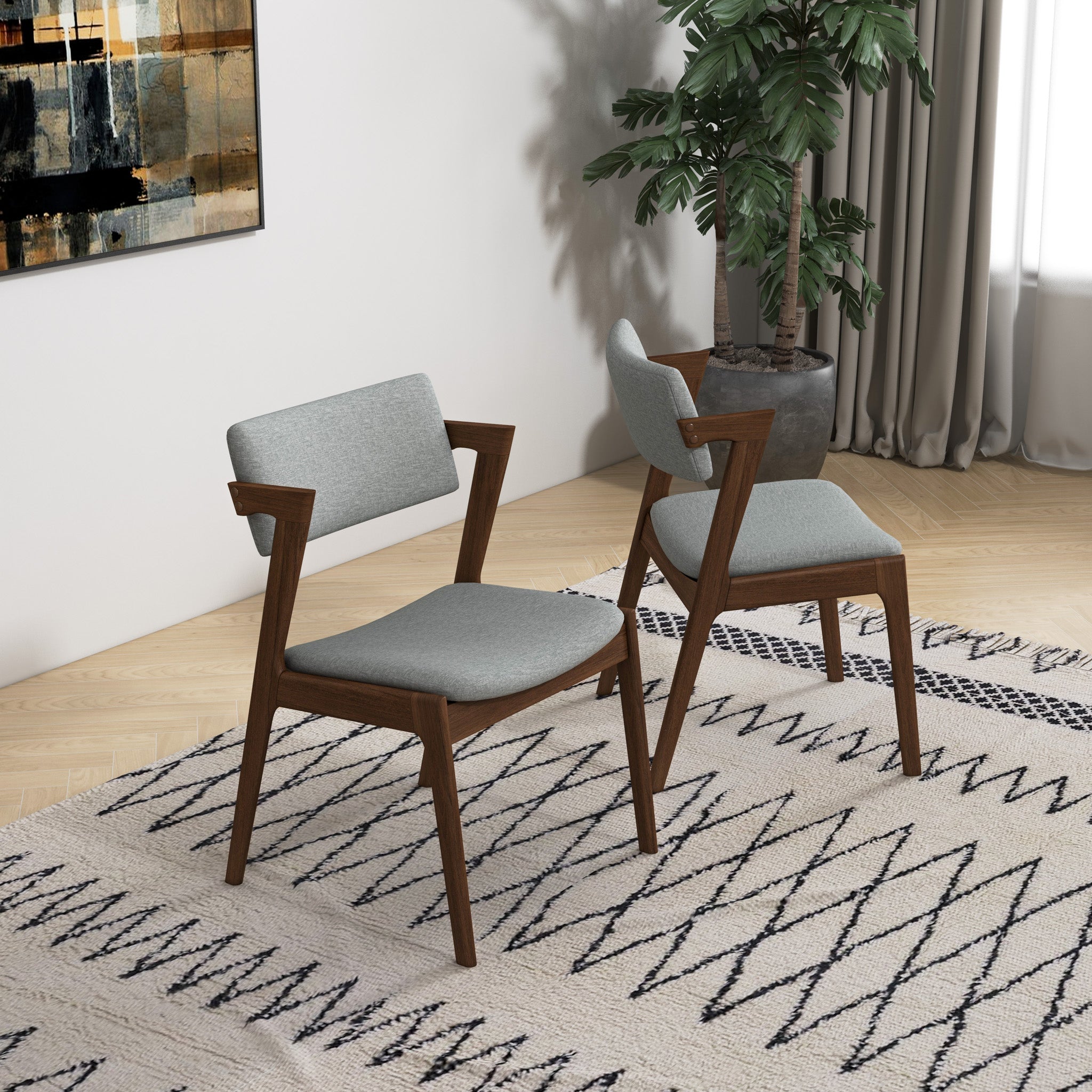 Edwin Light Gray Fabric Dining Chair