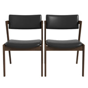 Edwin Mid Century Modern Black Vegan Leather Dining Chair - Ashcoft Furniture
