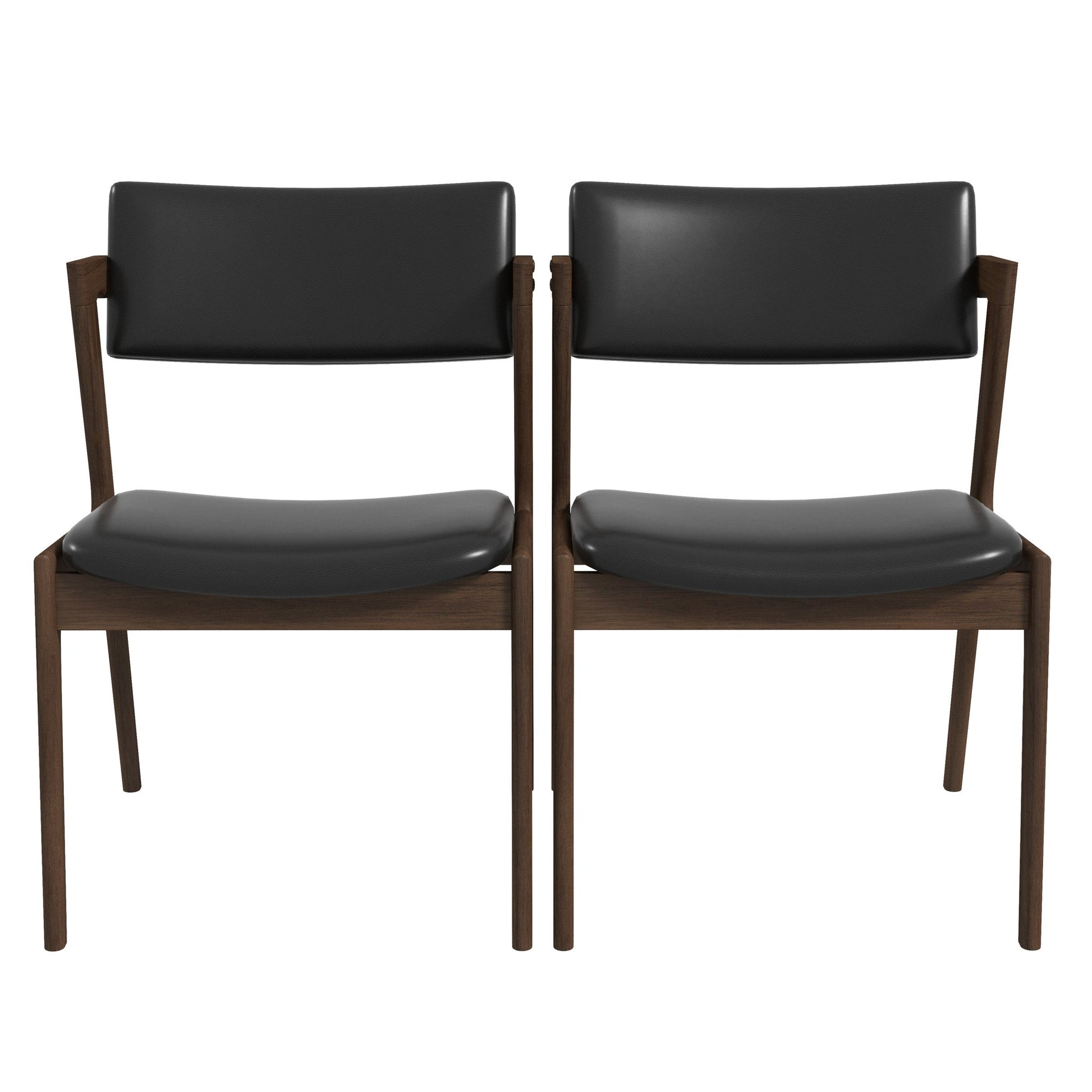 Edwin Mid Century Modern Black Vegan Leather Dining Chair - Ashcoft Furniture