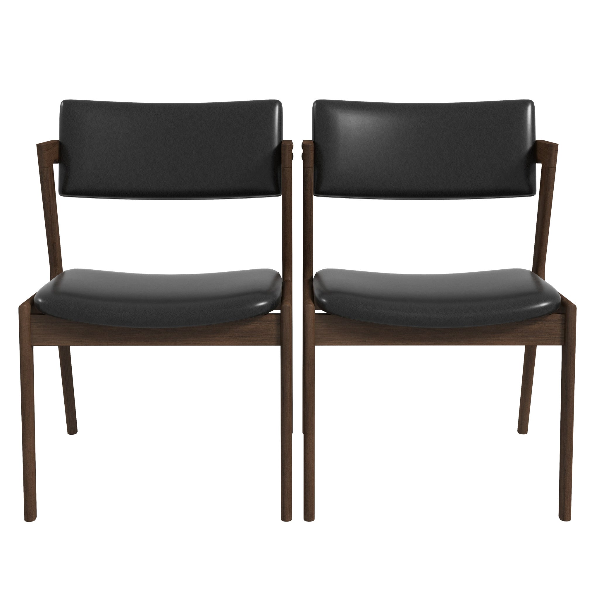Edwin Mid Century Modern Black Vegan Leather Dining Chair - Ashcoft Furniture