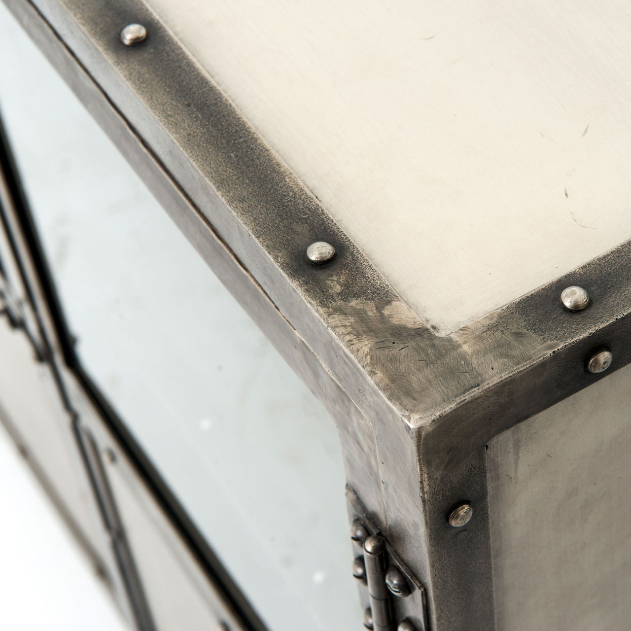 Element Industrial Iron Media Console-Nickel