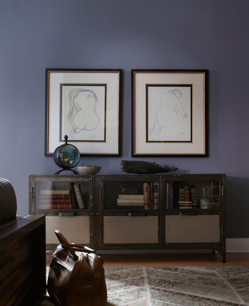 Element Industrial Metal Media Console-Nickel