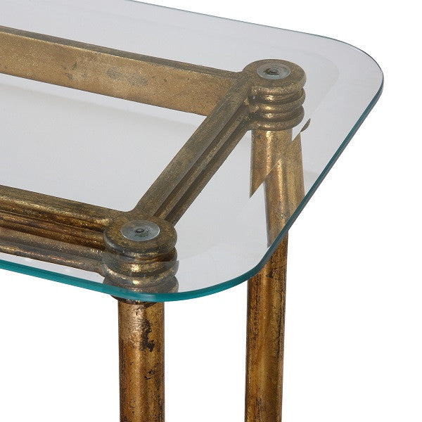 Glass top console tables