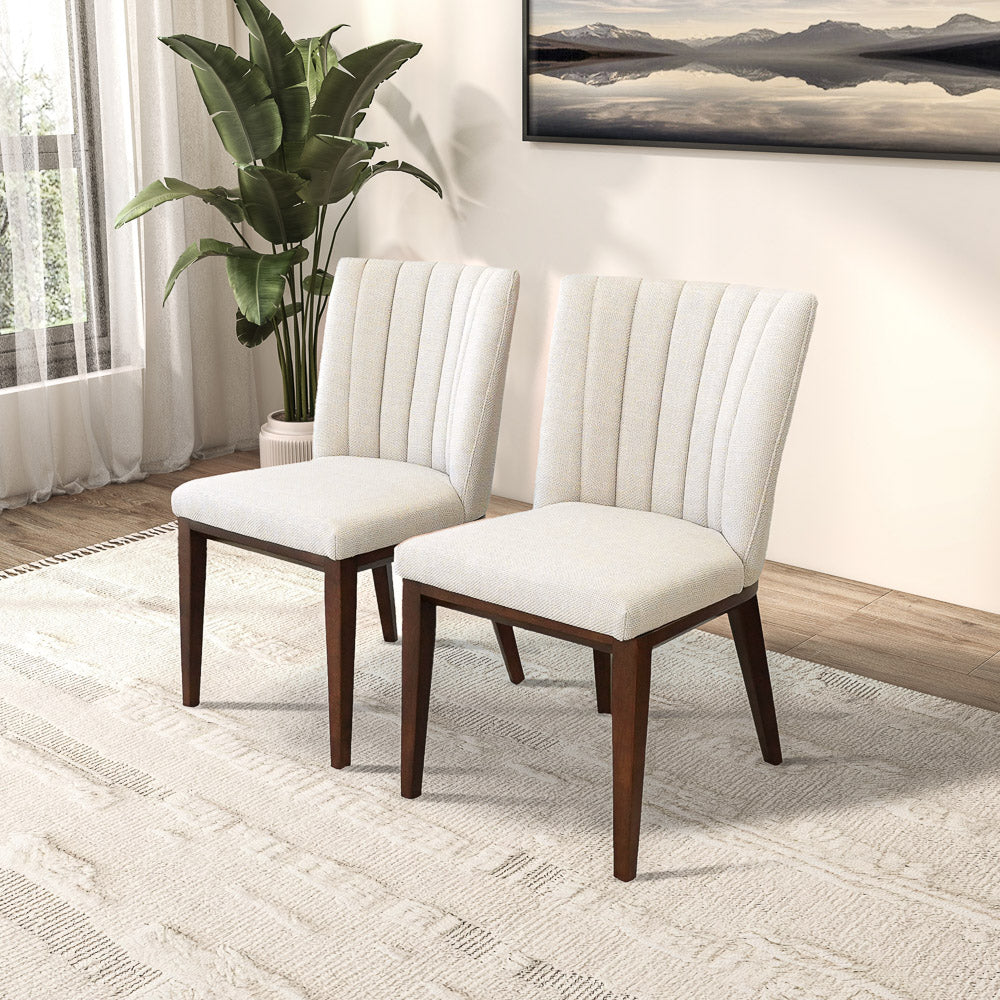 Elmwood Beige Fabric Dining Chair (Set Of 2)