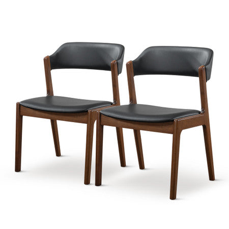 Enzo Black Leather Dining Chair (Set Of 2) - 24.5"