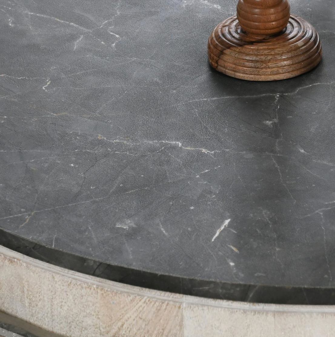 Honor 42" Round White Wash and Grey Coffee Table