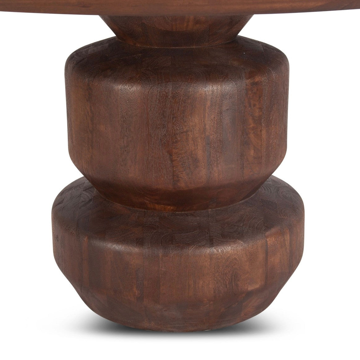 Cambridge Round Mango Wood Dining Table Walnut 60"