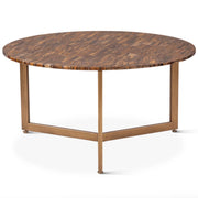 Calico Coffee Table in Tiger Eye with Iron Base 36"