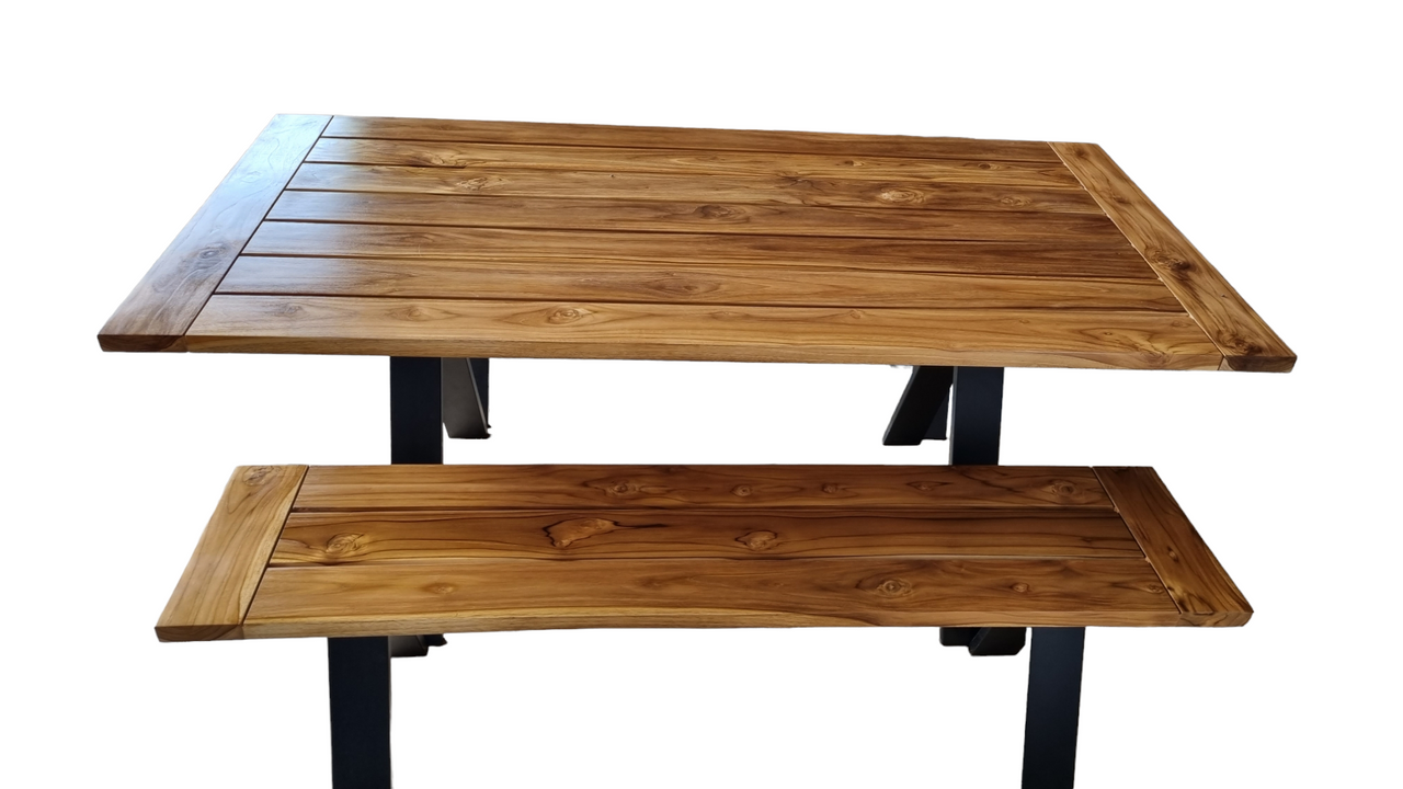 Artemis 65" Small Patio Dining Table in Natural Teak