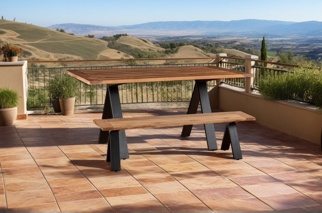 Artemis 65" Small Patio Dining Table in Natural Teak
