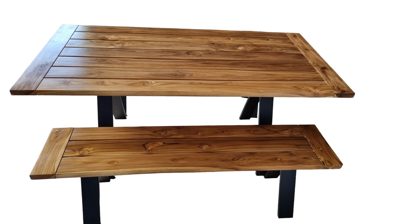 Artemis 80" Large Patio Dining Table in Natural Teak