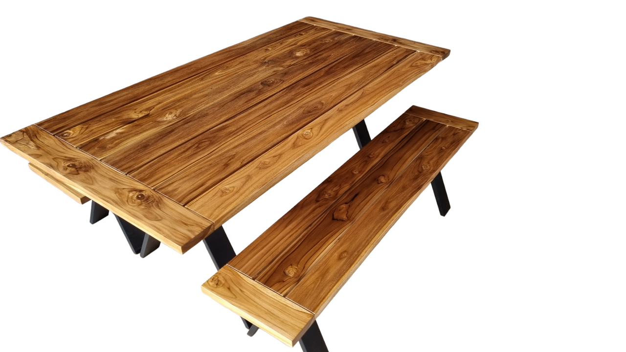 Artemis 80" Large Patio Dining Table in Natural Teak