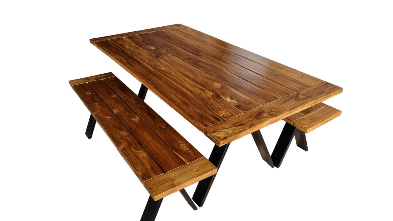 Artemis 80" Large Patio Dining Table in Natural Teak