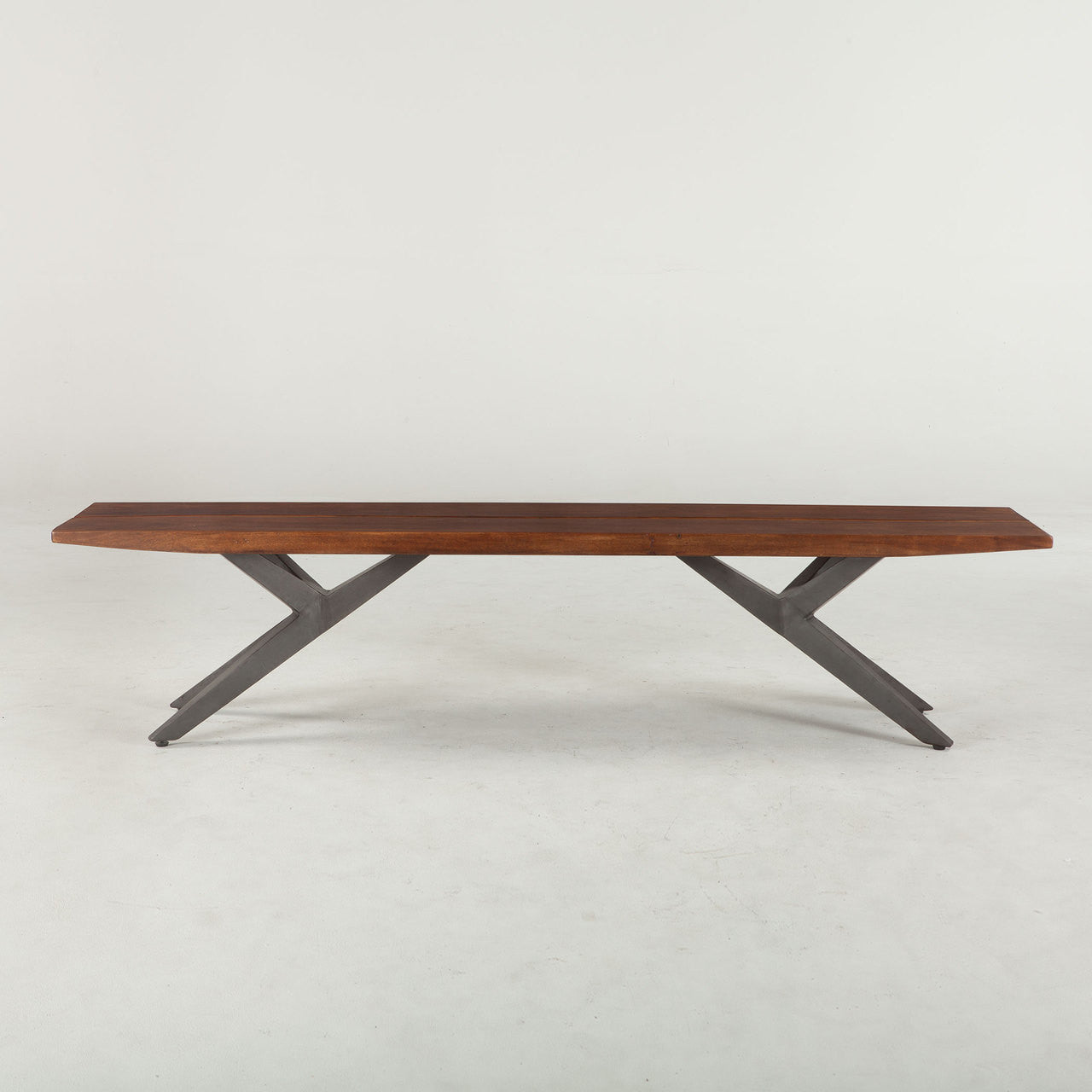 Village Industrial Loft Angled Iron Base Bench 72"