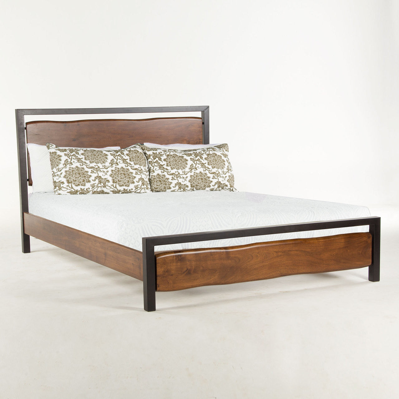 Live Edge Solid Wood & Iron King Platform Bed