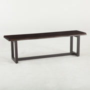 Live Edge Solid Wood & Iron Dining Bench 56"