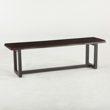 Live Edge Solid Wood & Iron Dining Bench 56"