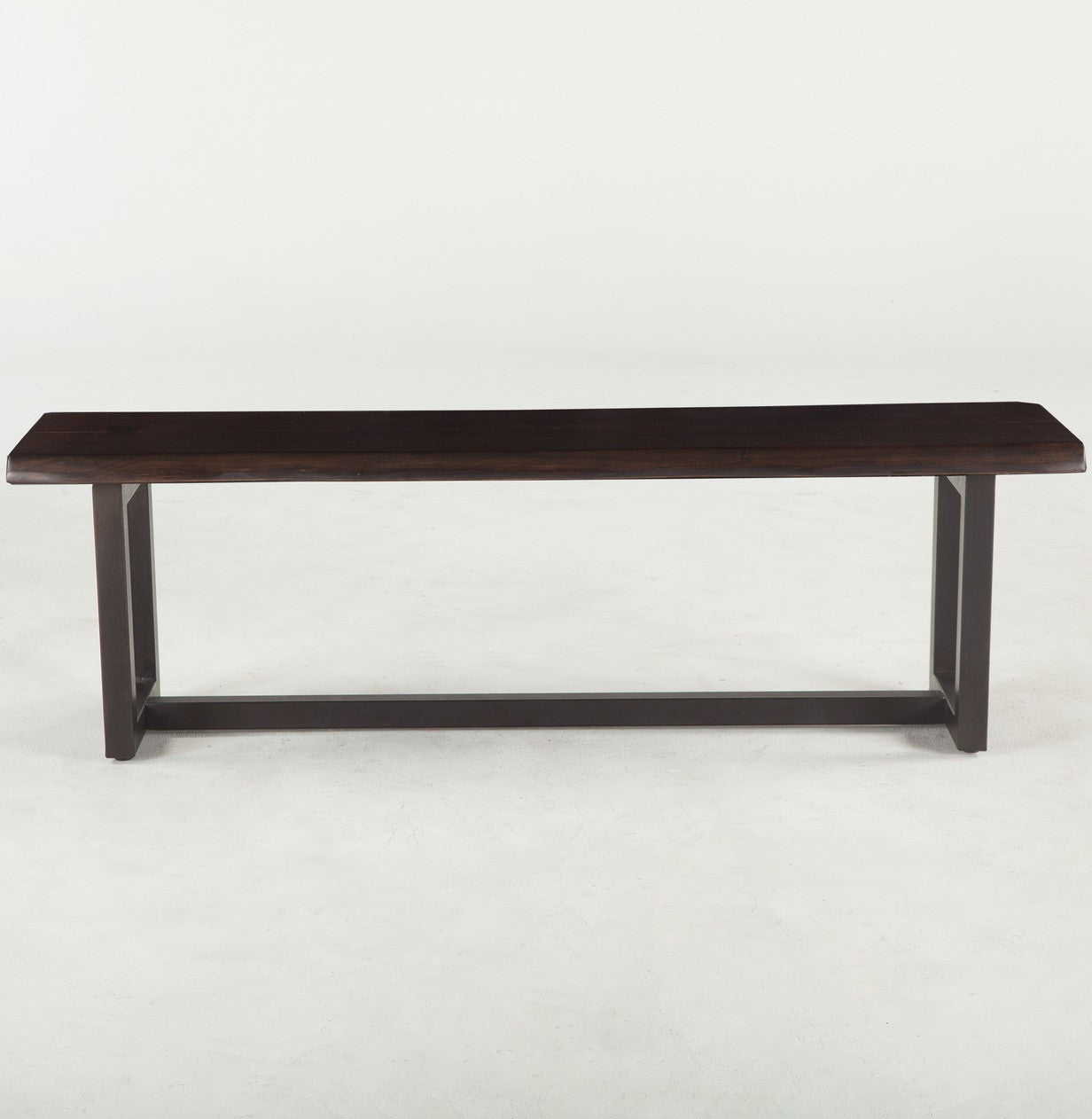 Live Edge Solid Wood & Iron Dining Bench 56"