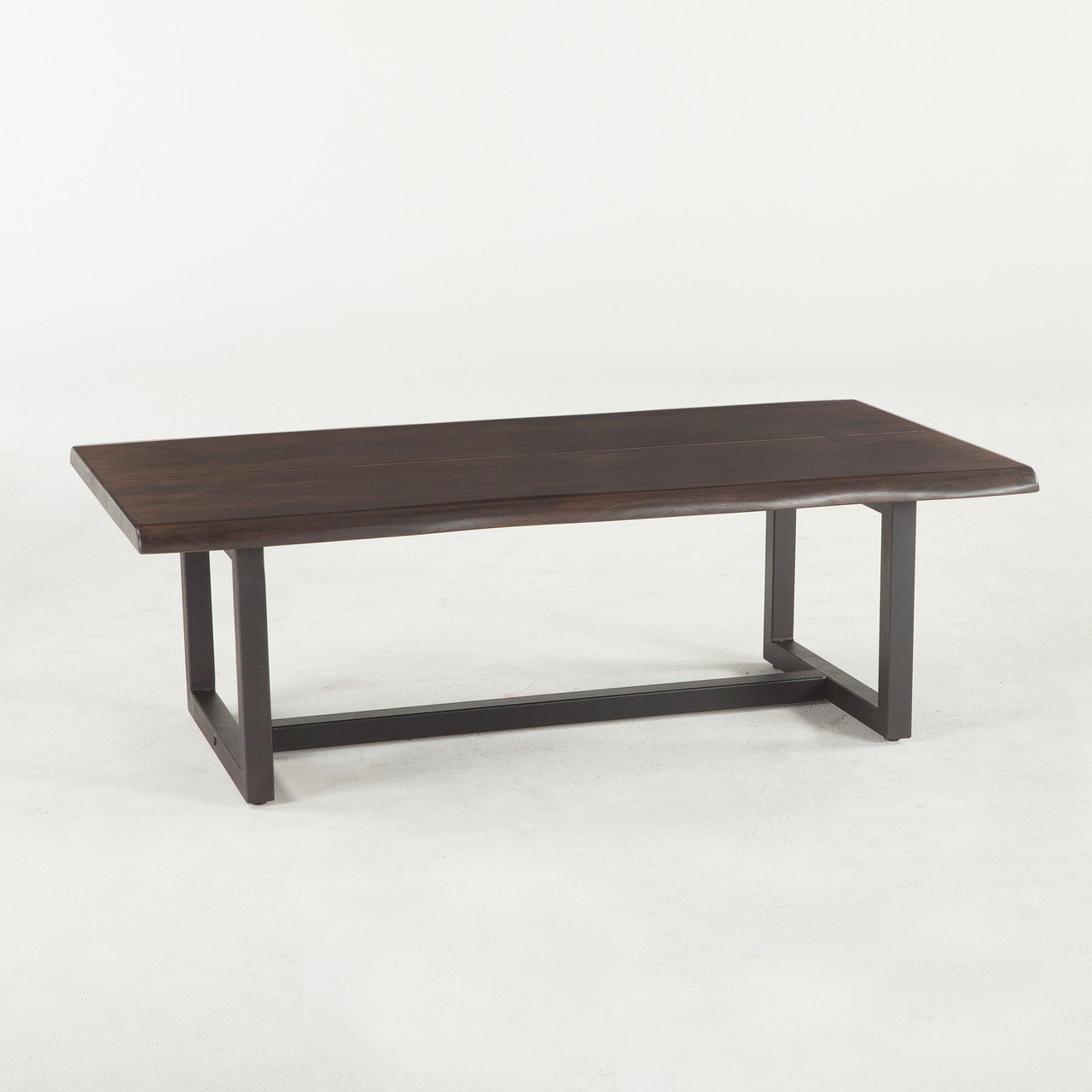 Live Edge Solid Wood & Iron Coffee Table 52"