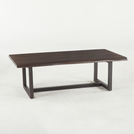 Live Edge Solid Wood & Iron Coffee Table 52"