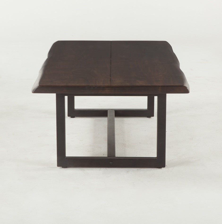 Live Edge Solid Wood & Iron Coffee Table 52"