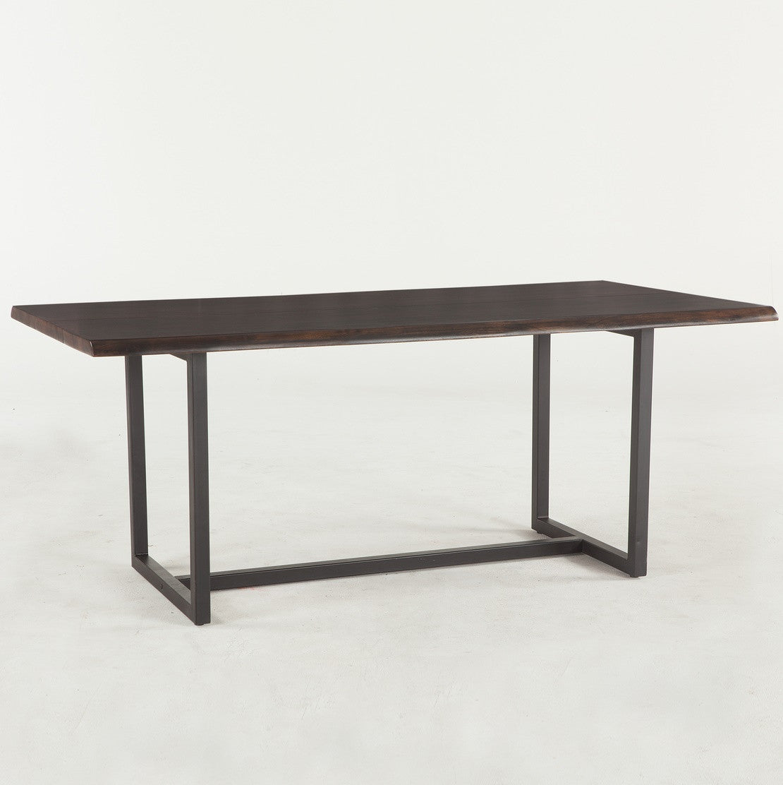 Live Edge Solid Wood & Iron Dining Table 72"