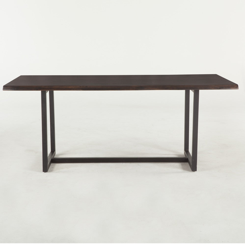 Live Edge Solid Wood & Iron Dining Table 72"