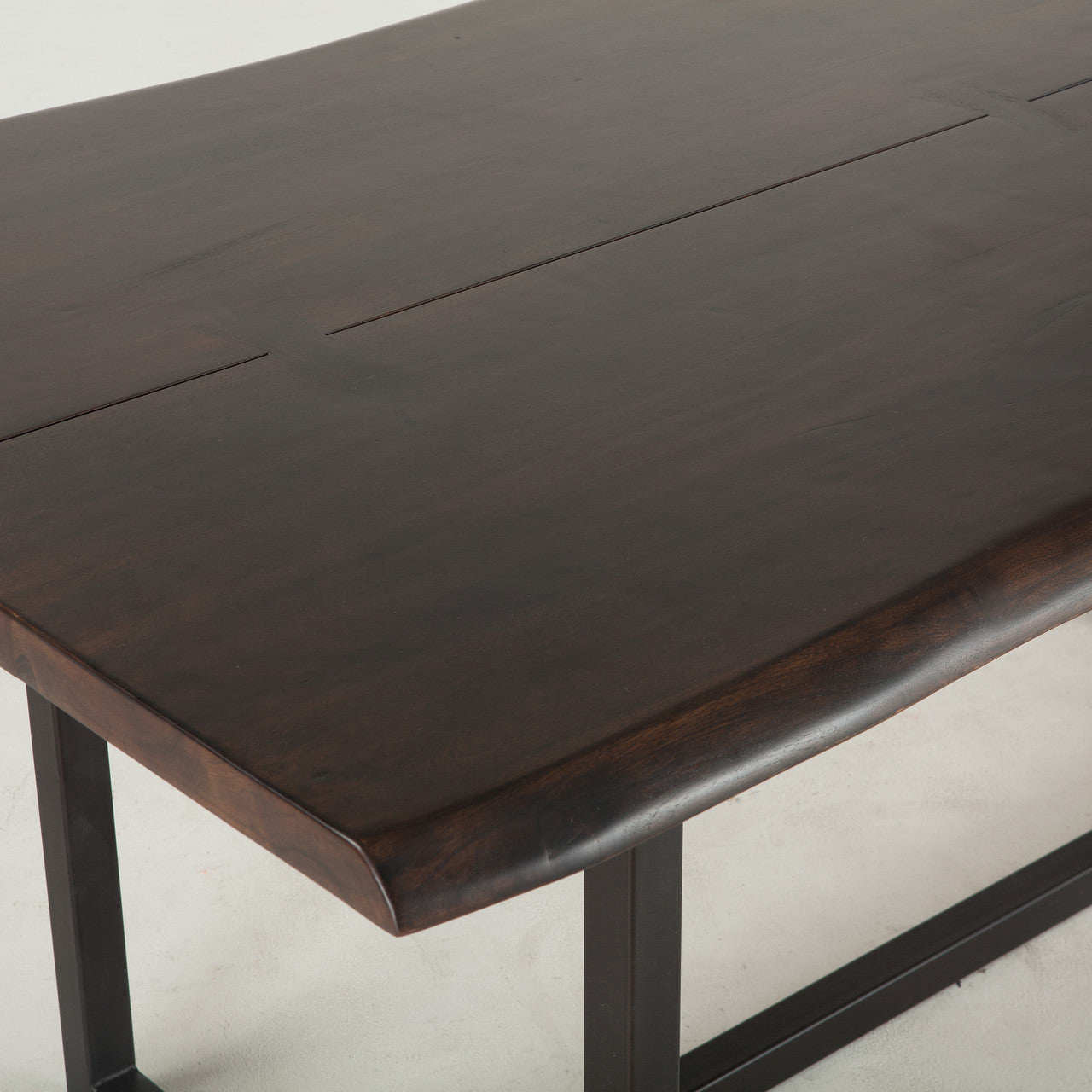 Live Edge Solid Wood & Iron Dining Table 72"
