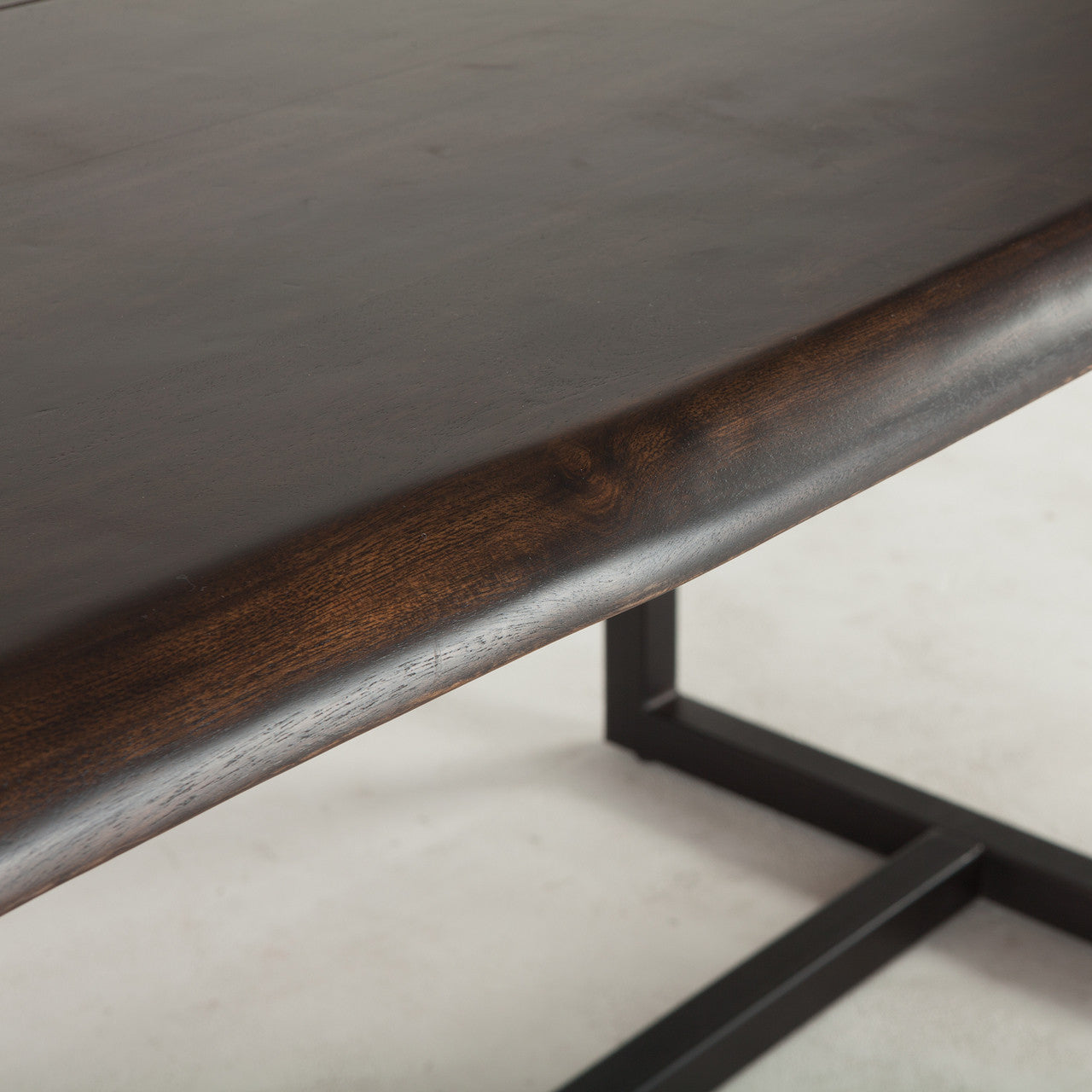 Live Edge Solid Wood & Iron Dining Table 72"