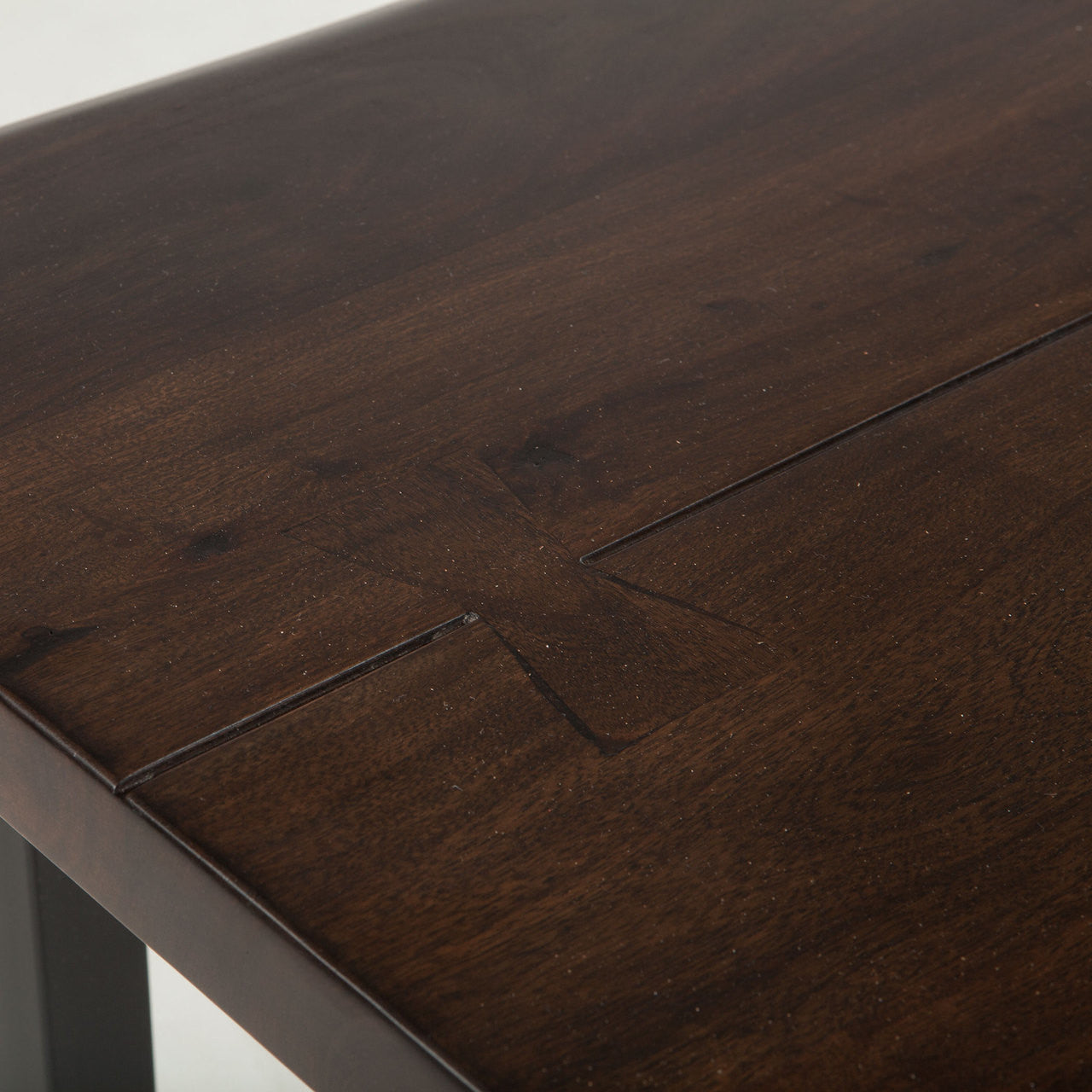 Live Edge Solid Wood & Iron Side Table