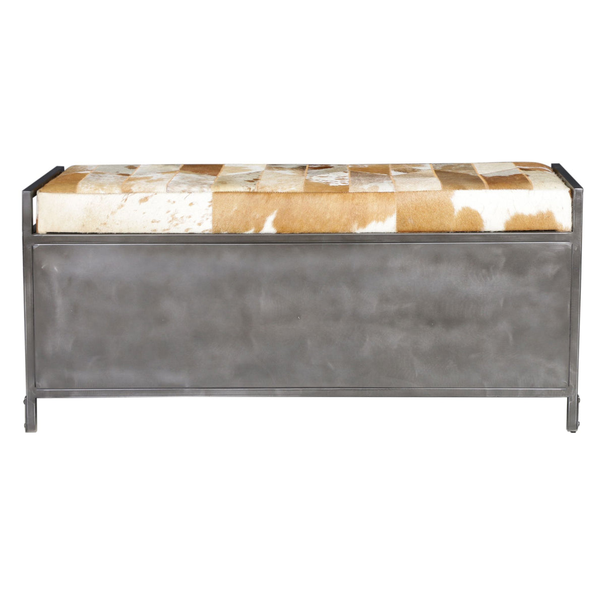 Austin 47" Large Brown Hair on Hide Reclaimed Locker Bench - image 3