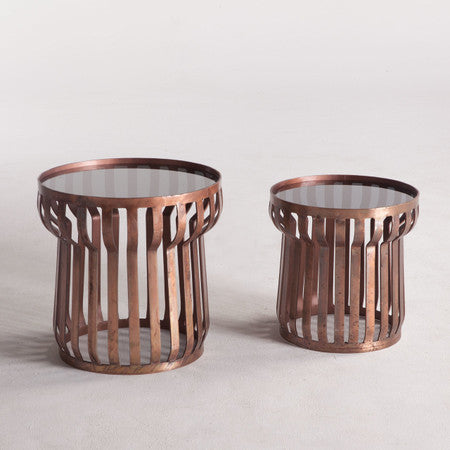 London Iron & Glass Side Table Set