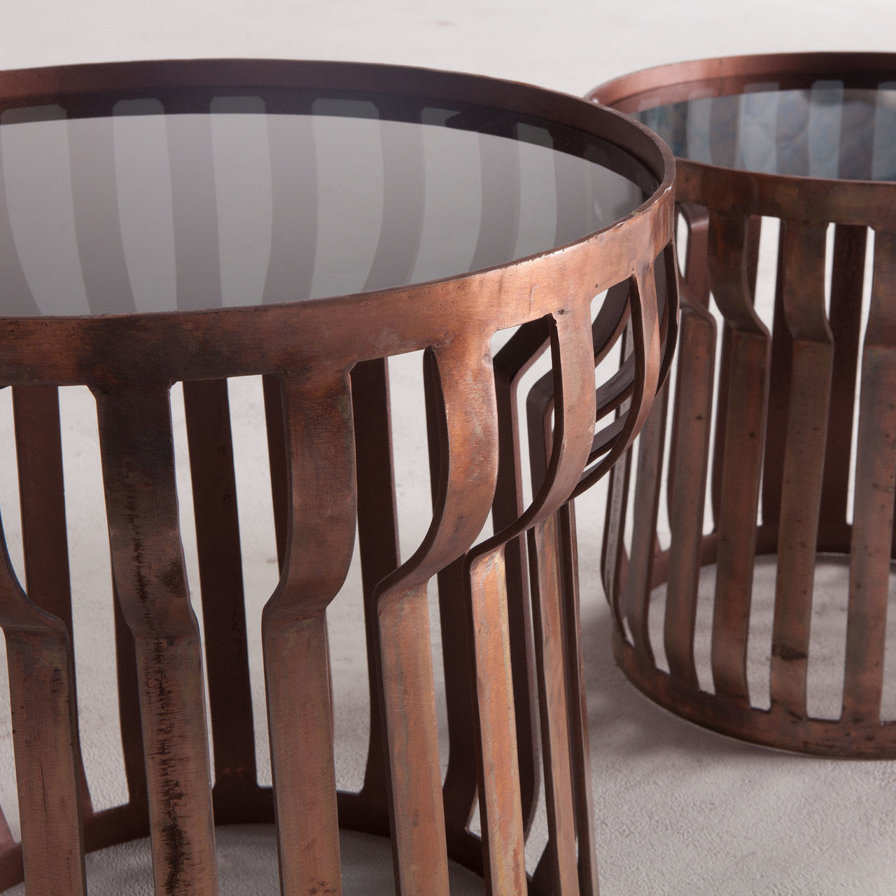 London Iron & Glass Side Table Set