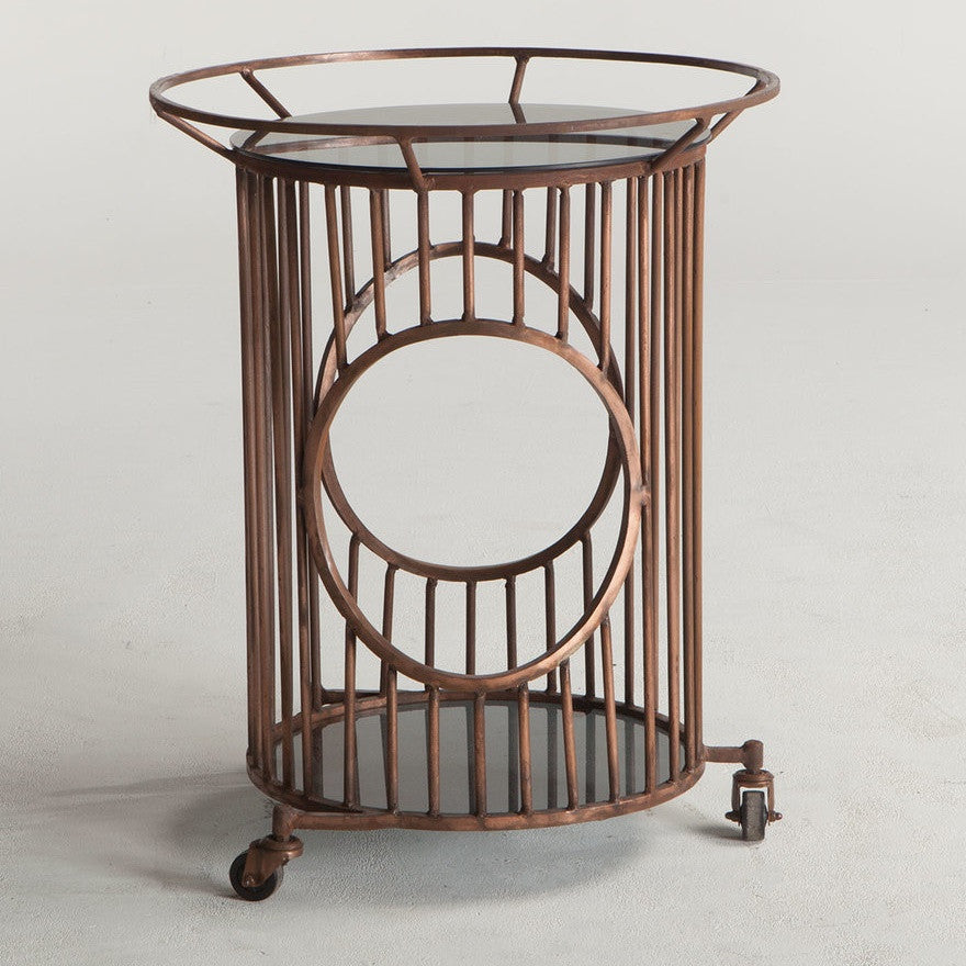 London Iron & Glass  Rolling Bar Cart Trolley
