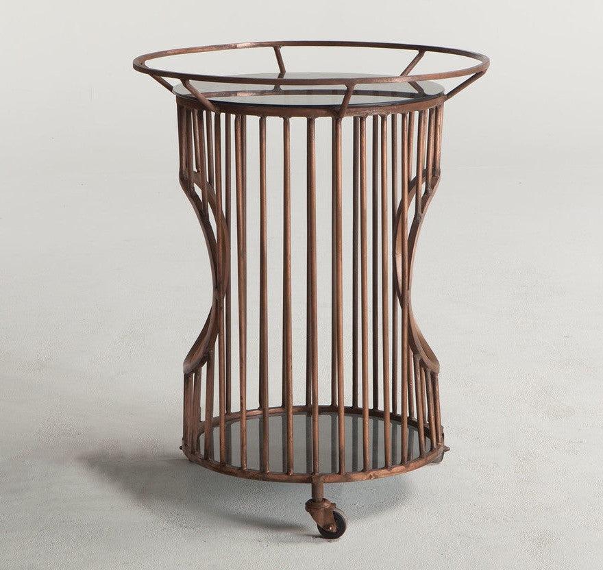 London Iron & Glass  Rolling Bar Cart Trolley