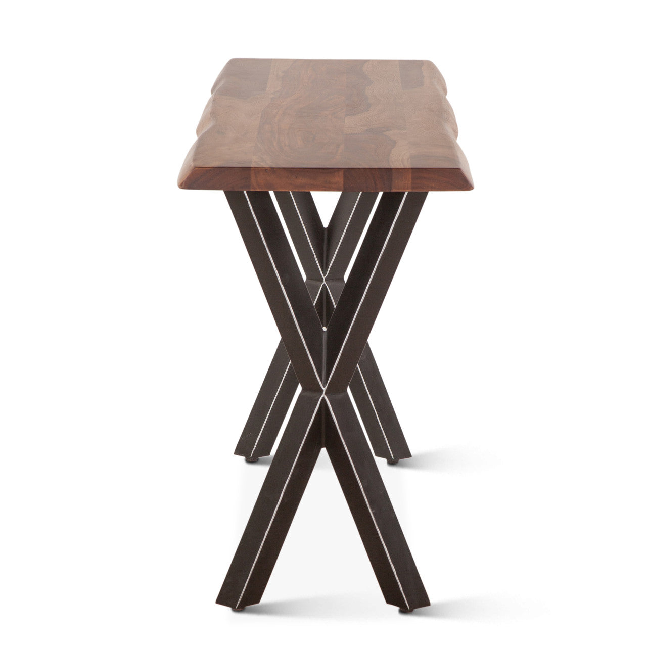 Brisbane 58" Console Table in Natural Sheesham Wood and Iron