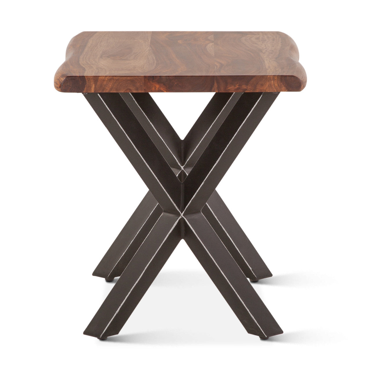 Brisbane 26" Side Table in Natural Sheesham Wood and Iron