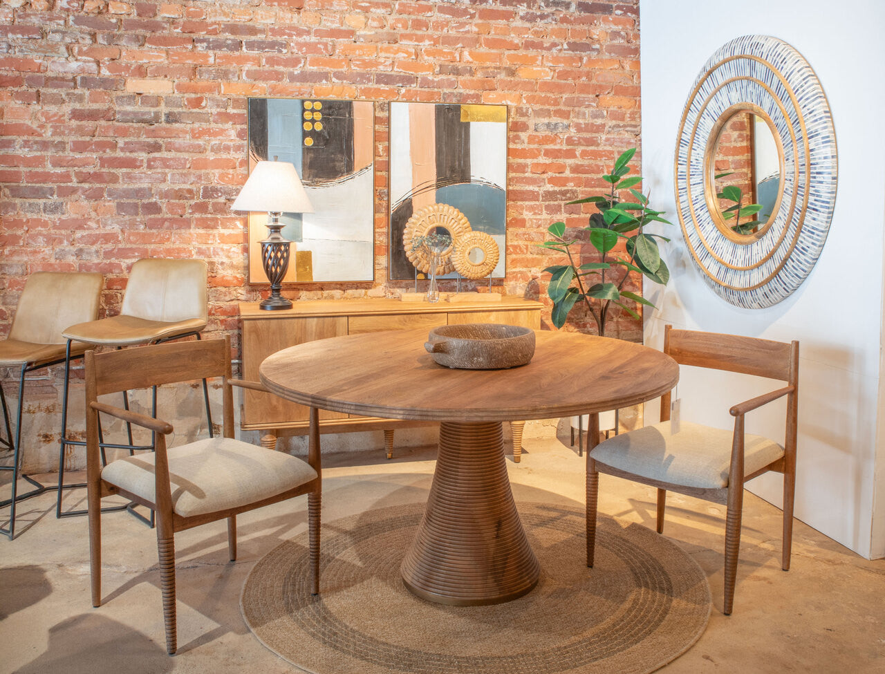 Bijou 22" Upholstered Dining Chair in Natural Brown