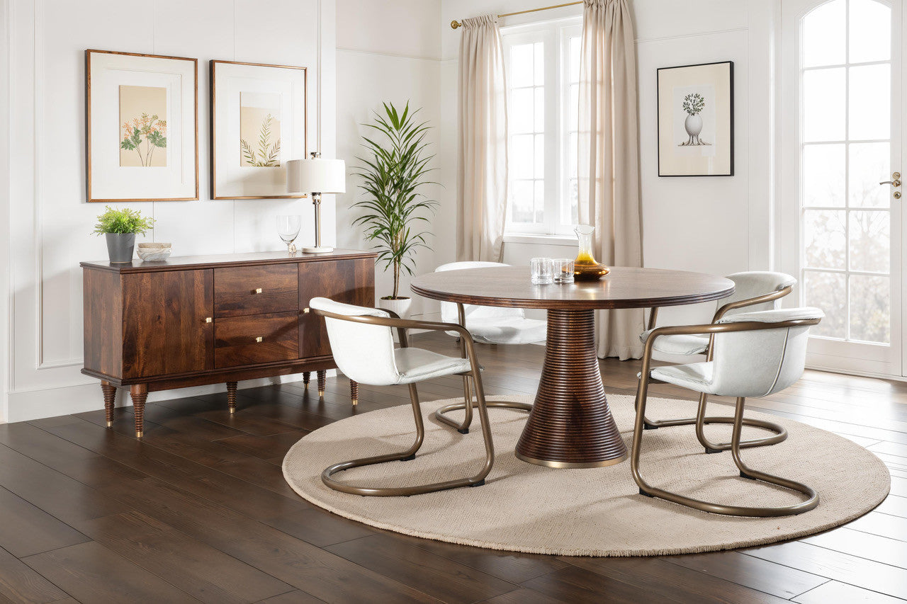 Bijou 54" Round Dining Table in Dark Sienna