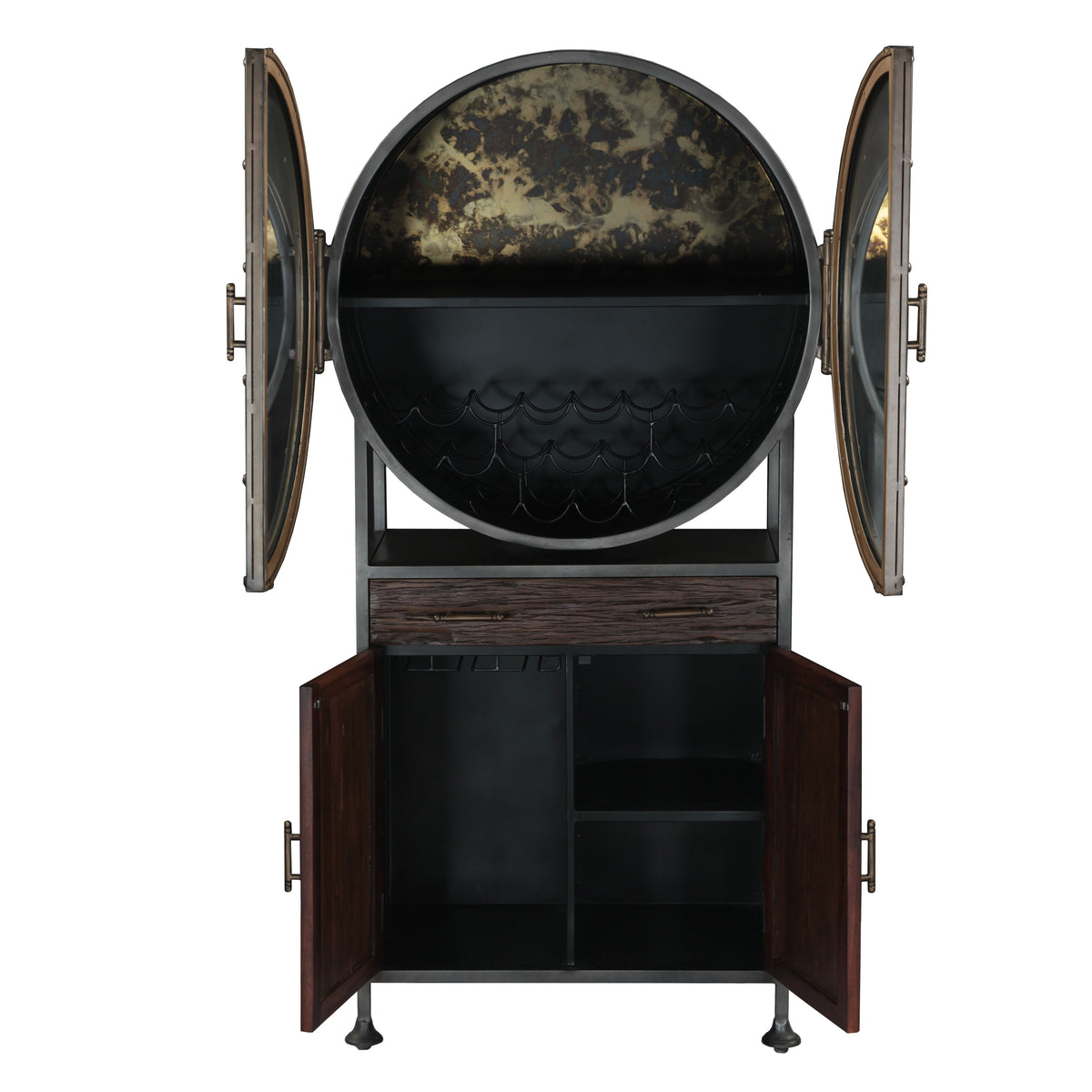 Bowery 74" Tall Round Bar Cabinet - image 4