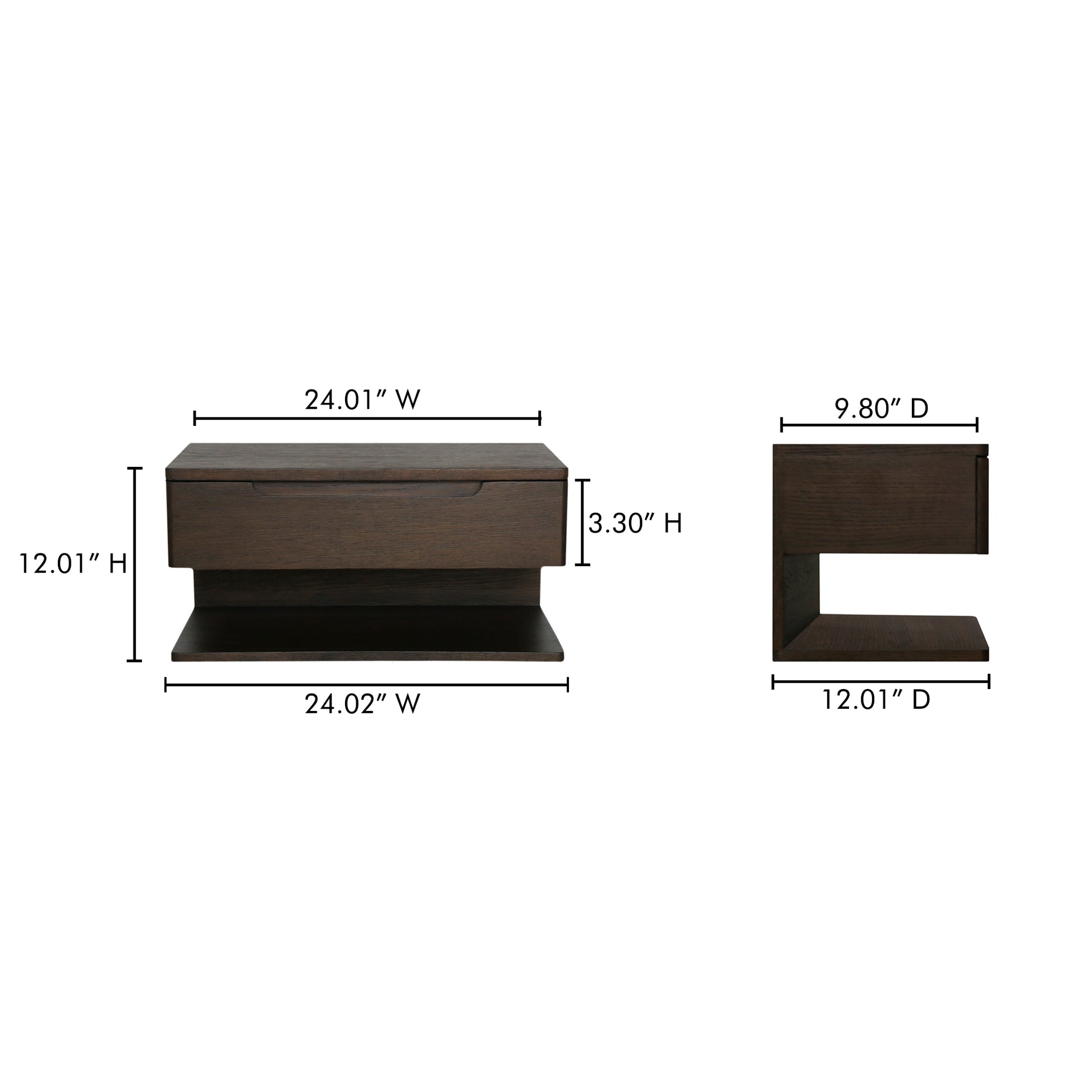 Jonah Floating Nightstand Dark Brown by Moe's Home Collection - view 4