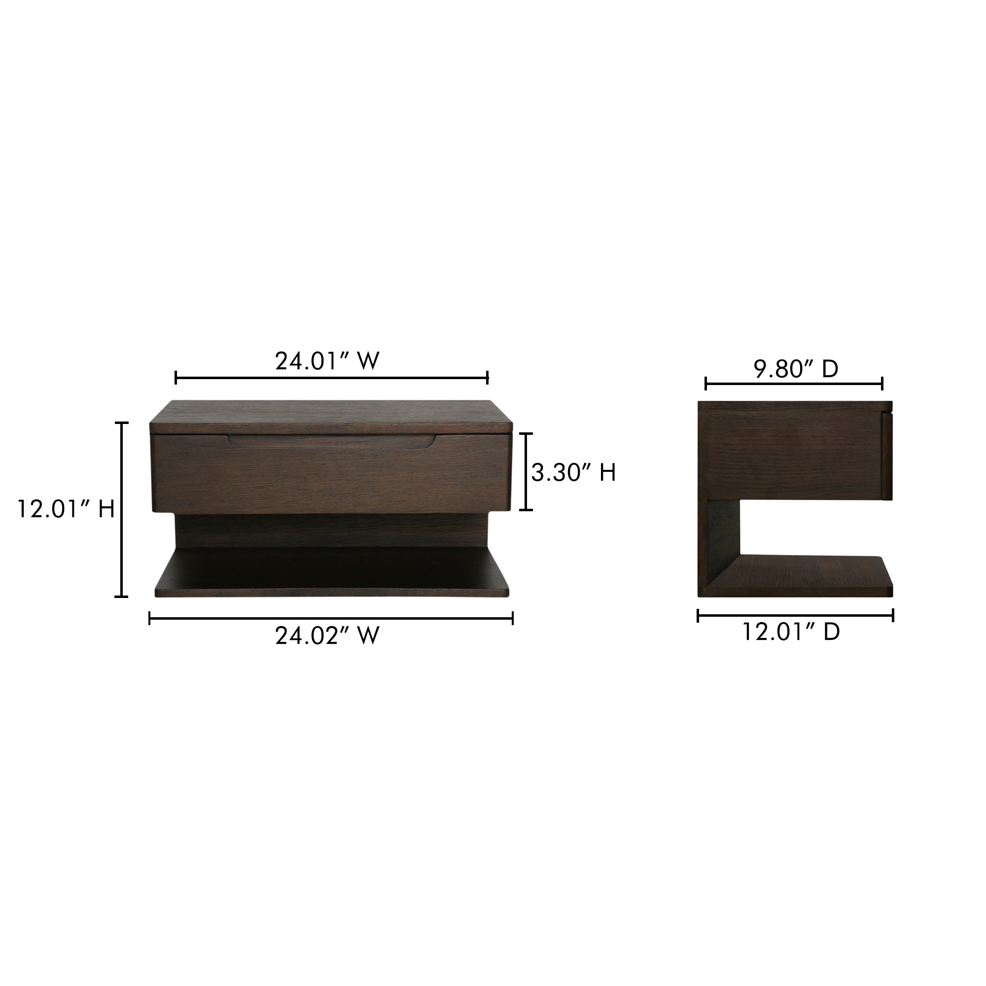 Jonah Floating Nightstand Dark Brown by Moe's Home Collection - view 4